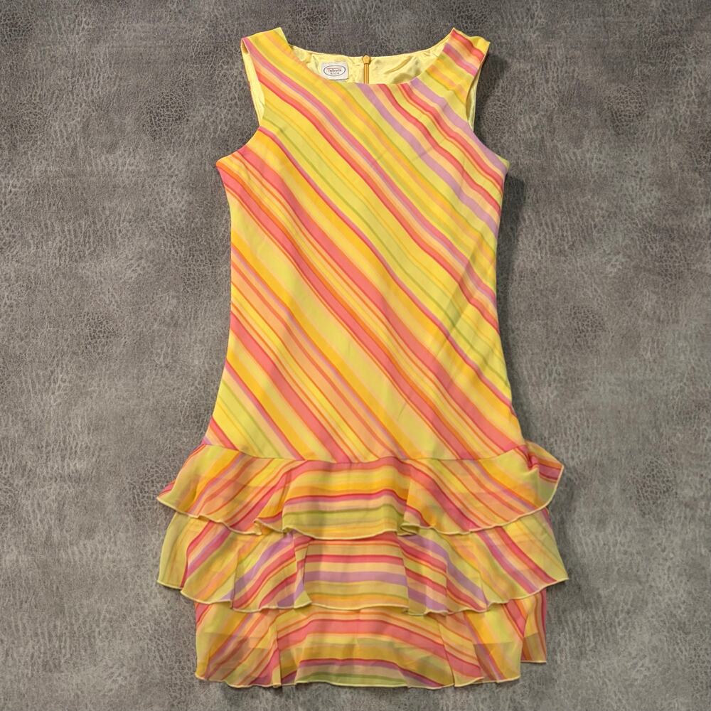 Vintage Talbots Kids Striped Ruffled Dress